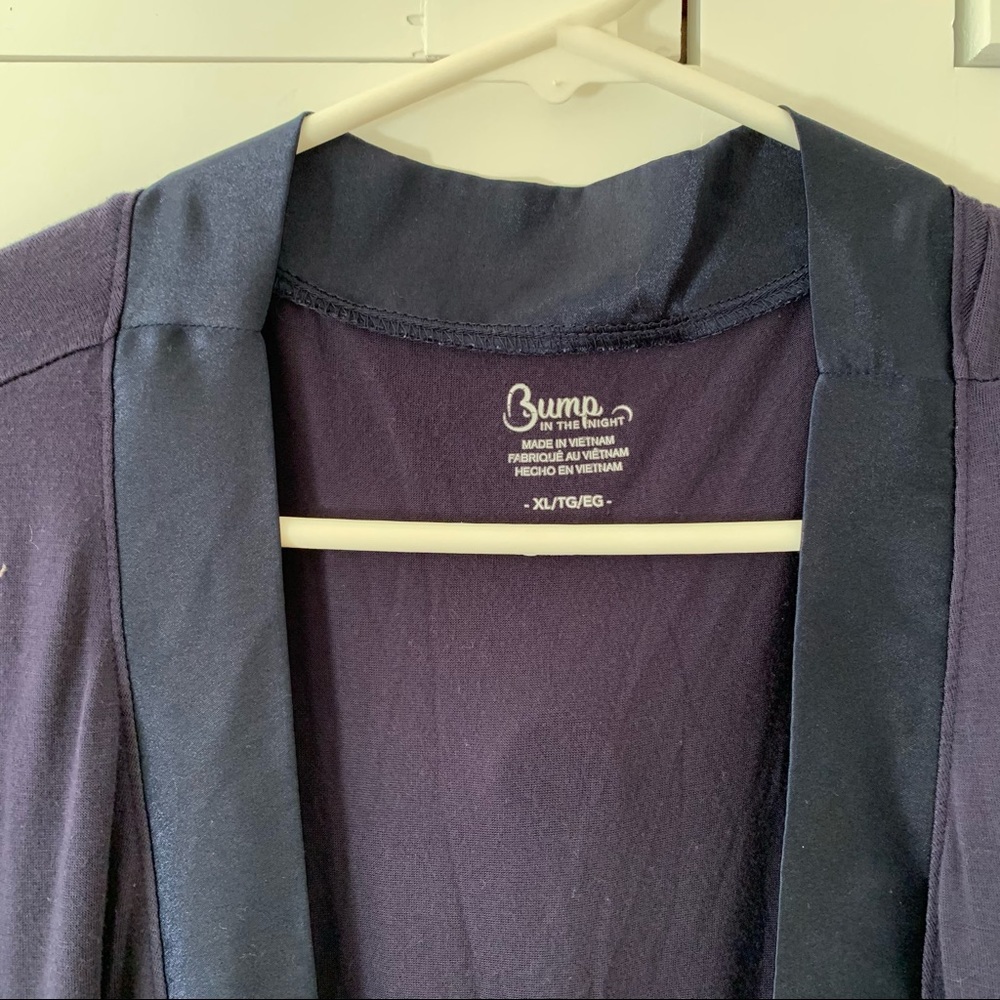 Bump In The Night Navy Blue Short Robe Size XL - Picture 4 of 6